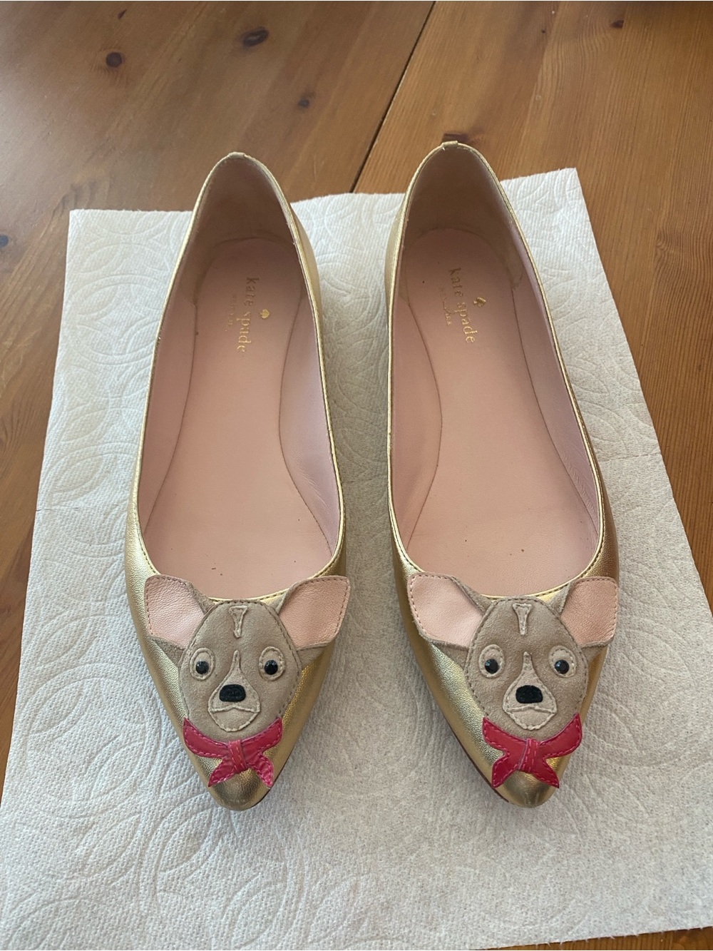 kate spade Gold Leather Pumps